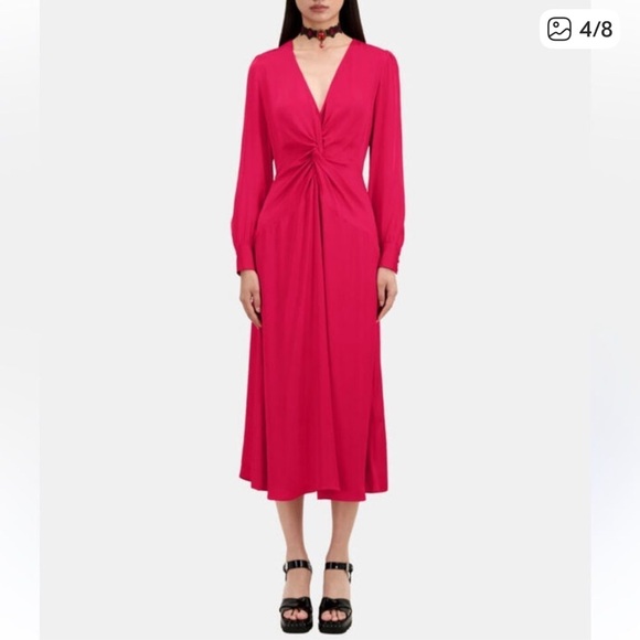 The Kooples Long red dress with bow - Picture 2 of 4